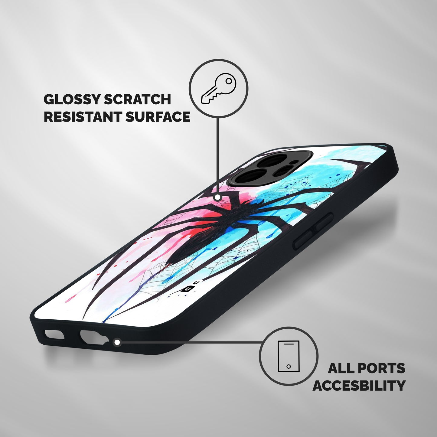Colorful Web Shockproof Hybrid Protection (Metal + TPU) Back Case Cover
