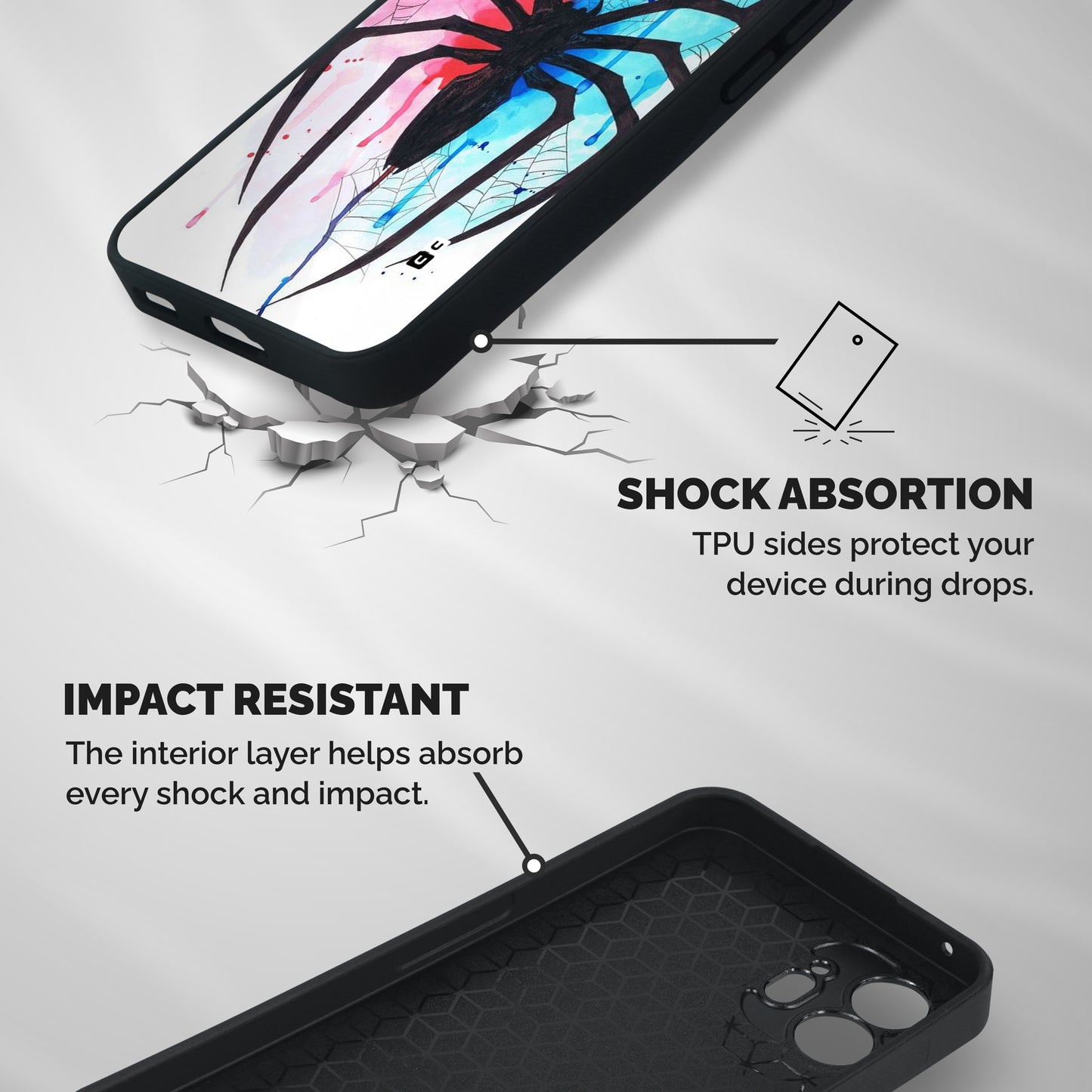 Colorful Web Shockproof Hybrid Protection (Metal + TPU) Back Case Cover