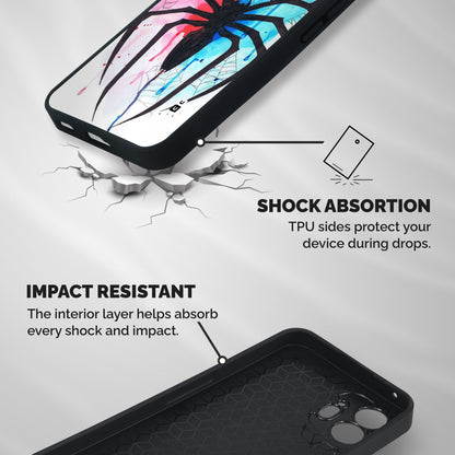 Colorful Web Shockproof Hybrid Protection (Metal + TPU) Back Case Cover
