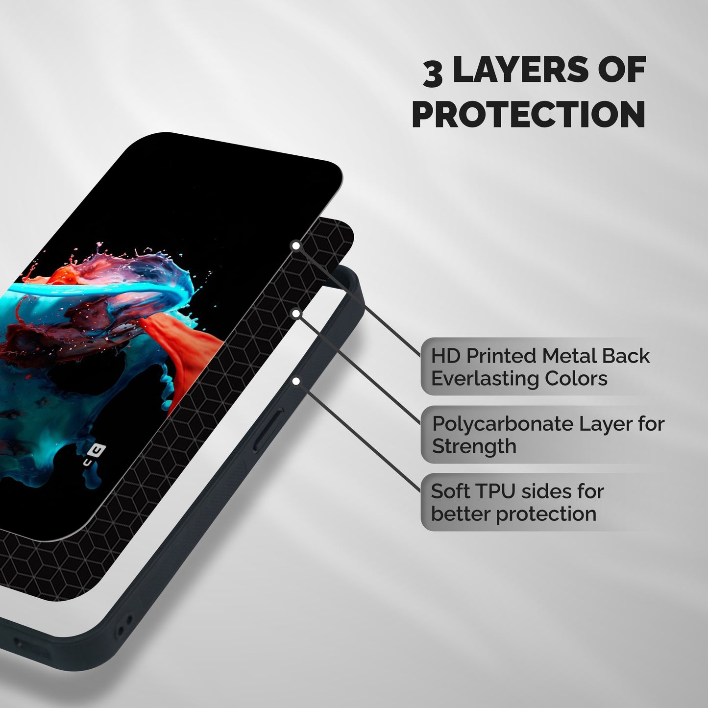 Colour War Shockproof Hybrid Protection (Metal + TPU) Back Case Cover