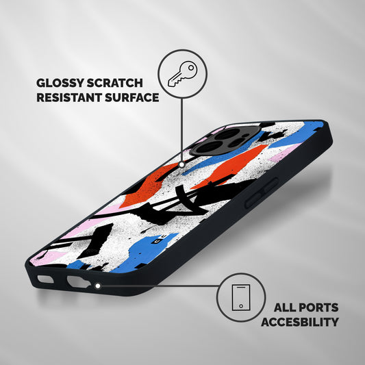Coloured Abstract Art Shockproof Hybrid Protection (Metal + TPU) Back Case Cover