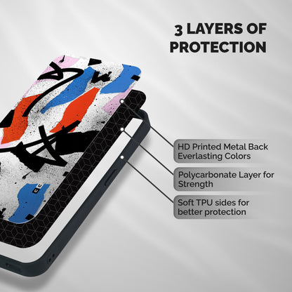 Coloured Abstract Art Shockproof Hybrid Protection (Metal + TPU) Back Case Cover