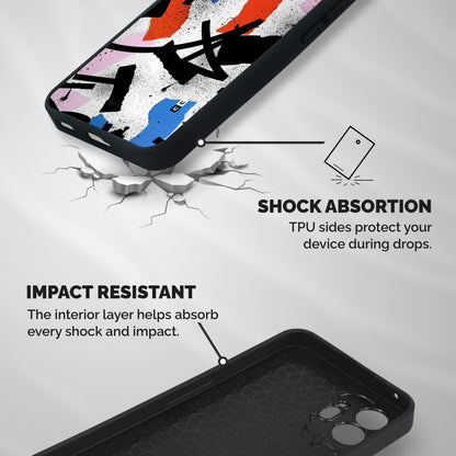 Coloured Abstract Art Shockproof Hybrid Protection (Metal + TPU) Back Case Cover