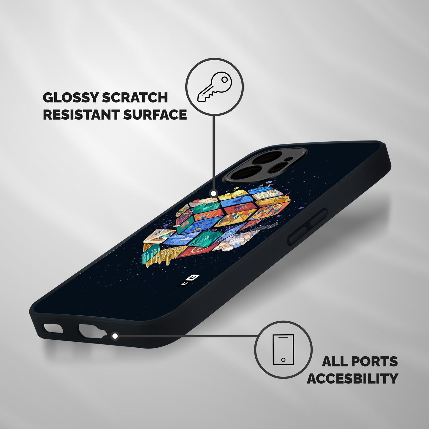 Coloured Rubic Shockproof Hybrid Protection (Metal + TPU) Back Case Cover