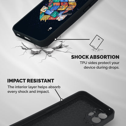 Coloured Rubic Shockproof Hybrid Protection (Metal + TPU) Back Case Cover