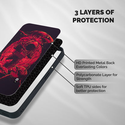 Coloured Spaceman Shockproof Hybrid Protection (Metal + TPU) Back Case Cover