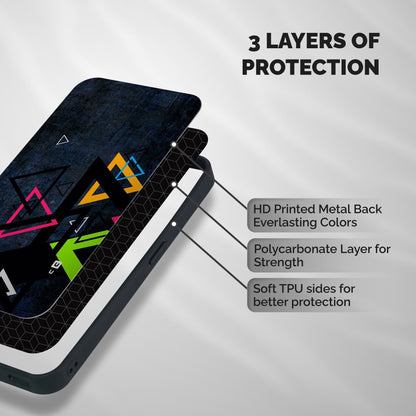 Coloured Triangles Shockproof Hybrid Protection (Metal + TPU) Back Case Cover