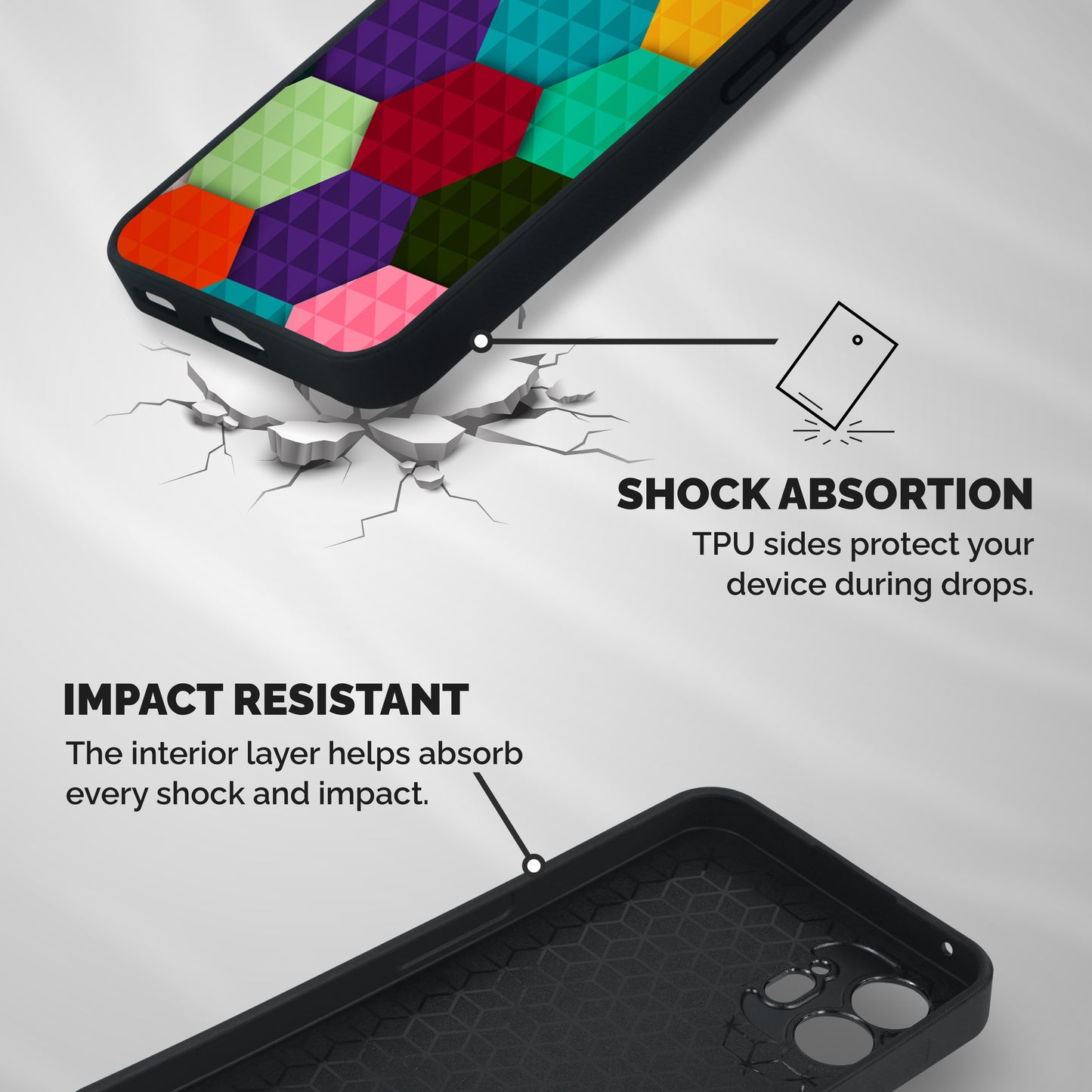 Colourful Abstract Shockproof Hybrid Protection (Metal + TPU) Back Case Cover