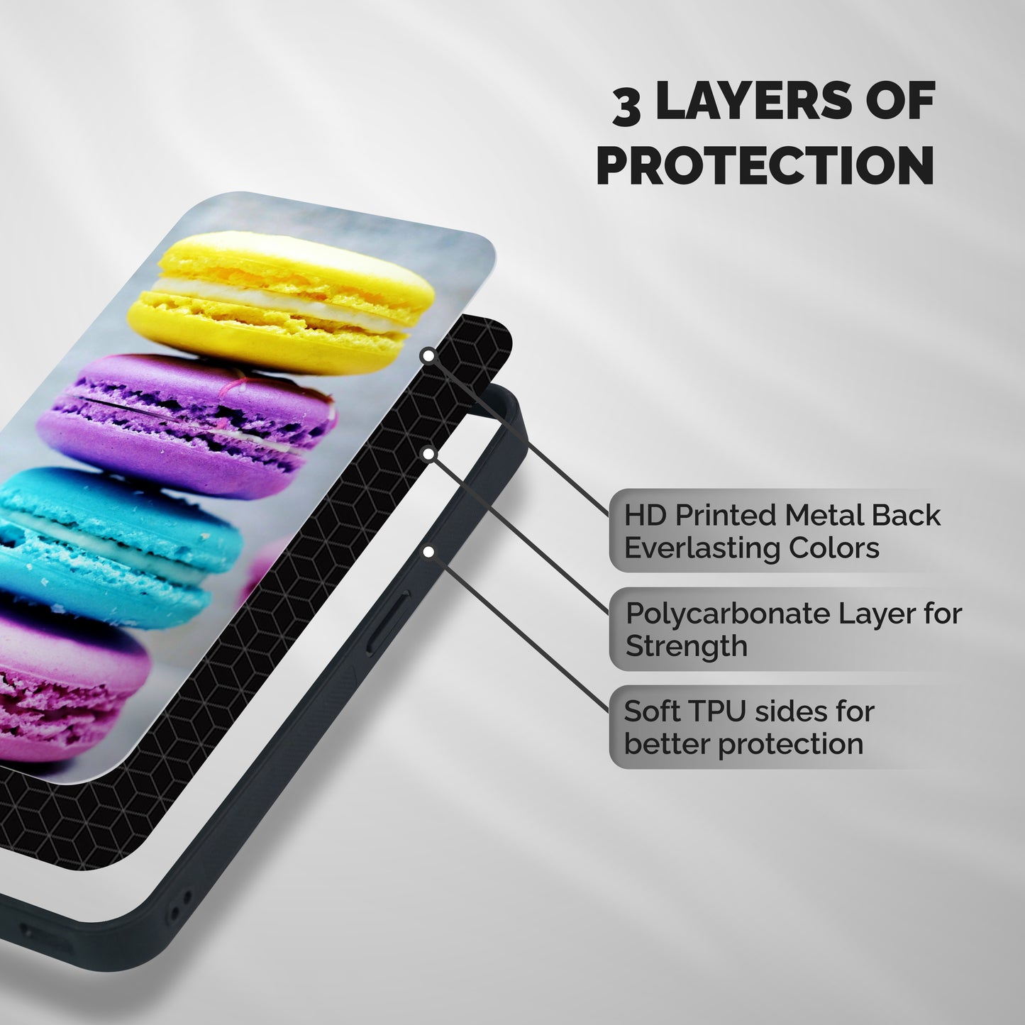 Colourful Whoopie Pies Shockproof Hybrid Protection (Metal + TPU) Back Case Cover