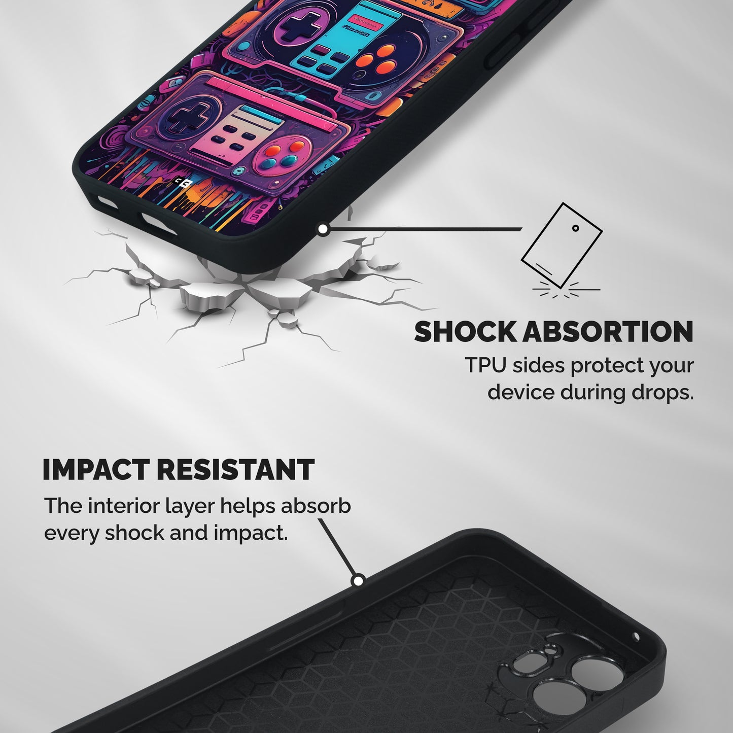 Comic Gaming Console Shockproof Hybrid Protection (Metal + TPU) Back Case Cover