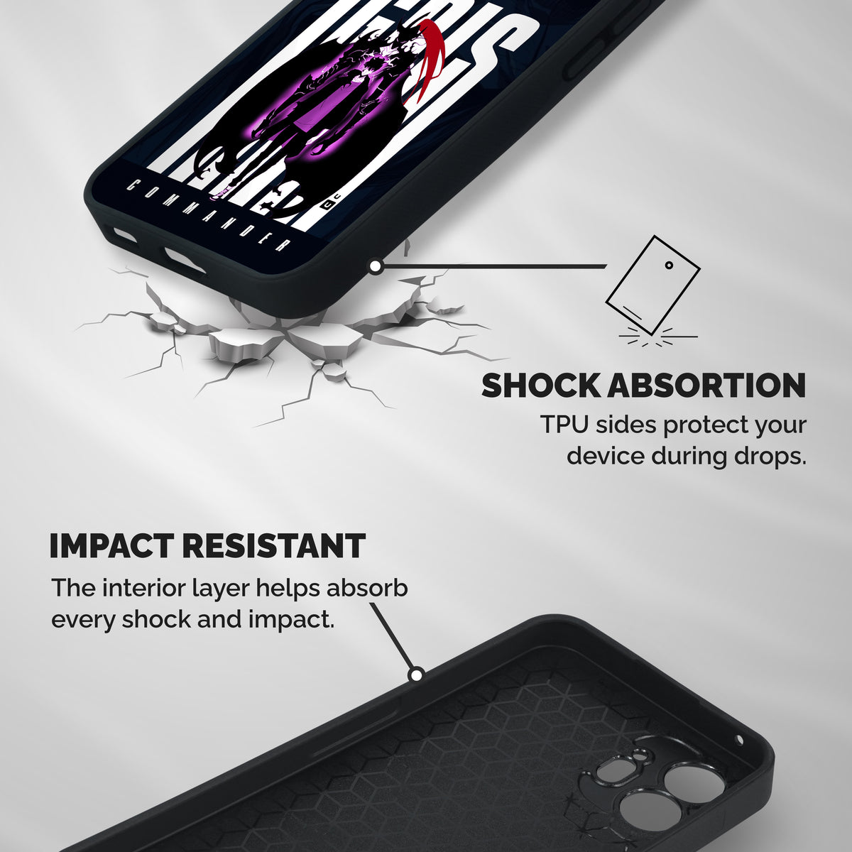 Commander Igris Shockproof Hybrid Protection (Metal + TPU) Back Case Cover