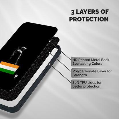 Commando Respect Shockproof Hybrid Protection (Metal + TPU) Back Case Cover