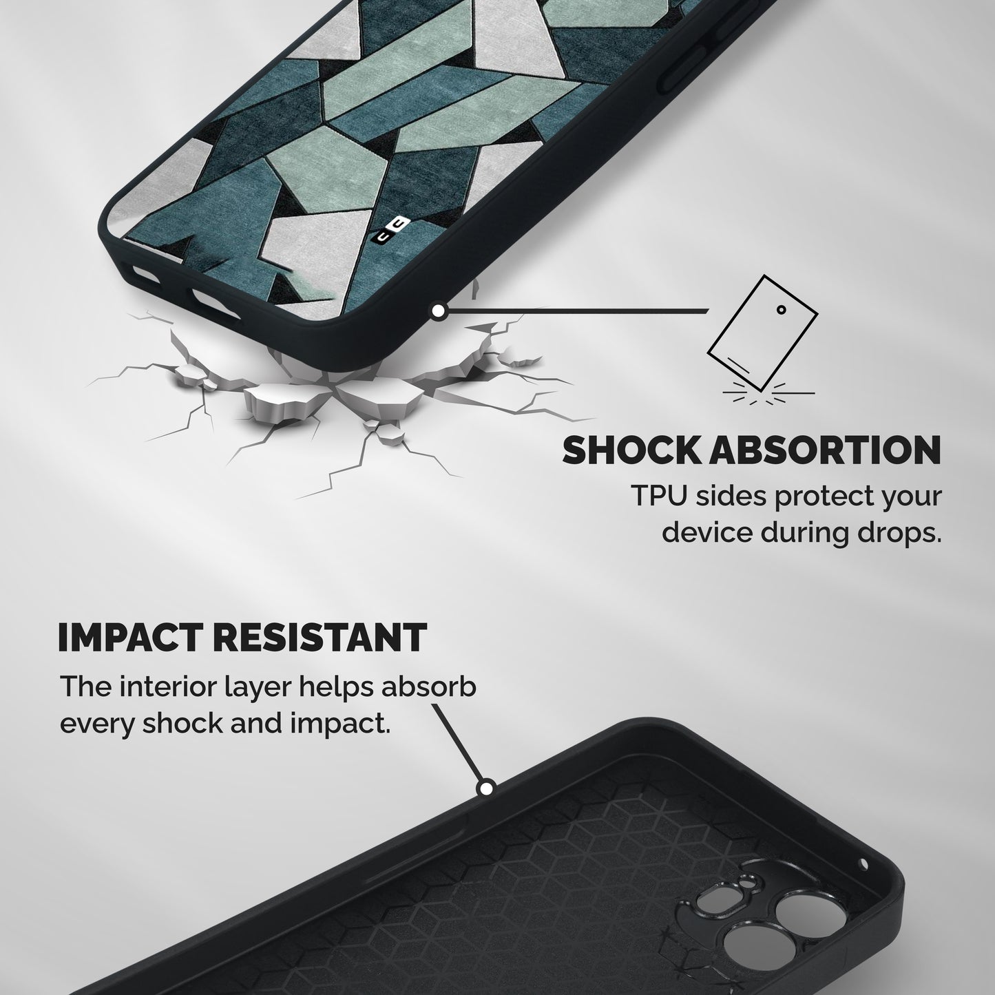Concrete Green Abstract Shockproof Hybrid Protection (Metal + TPU) Back Case Cover