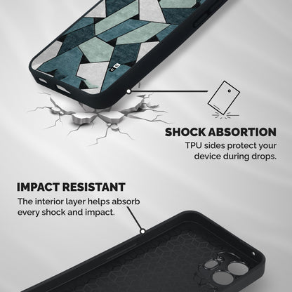 Concrete Green Abstract Shockproof Hybrid Protection (Metal + TPU) Back Case Cover