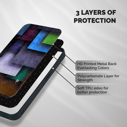 Concrete Squares Shockproof Hybrid Protection (Metal + TPU) Back Case Cover