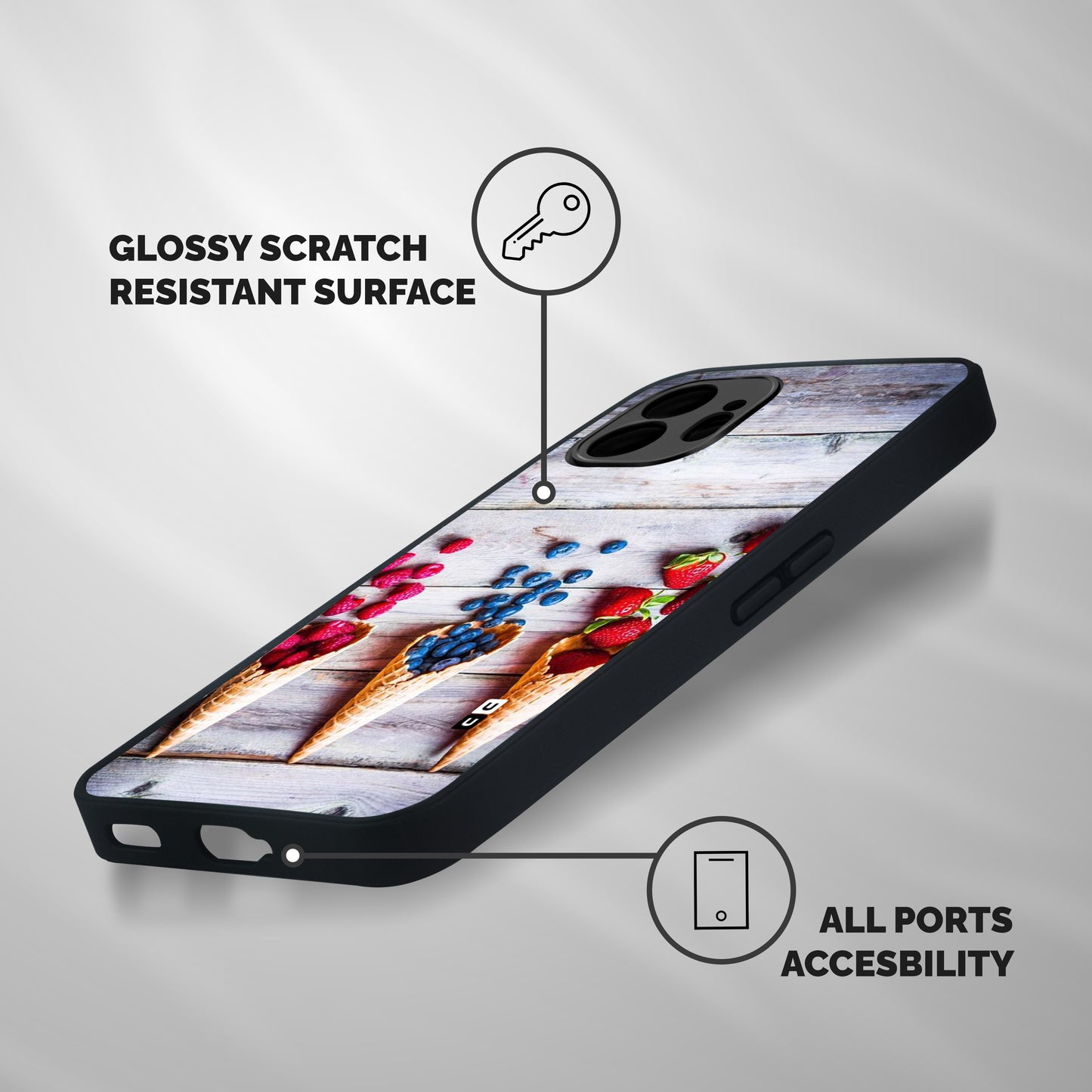 Cone Fruits Design Shockproof Hybrid Protection (Metal + TPU) Back Case Cover
