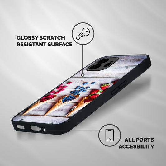 Cone Fruits Design Shockproof Hybrid Protection (Metal + TPU) Back Case Cover