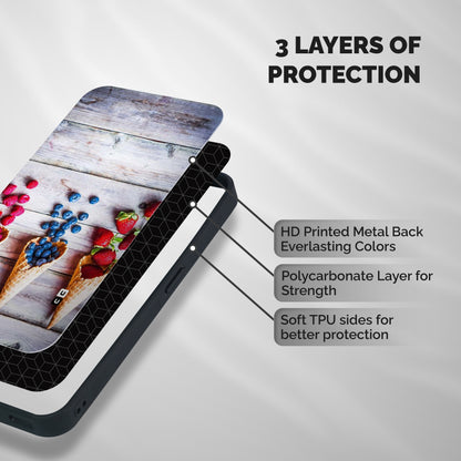 Cone Fruits Design Shockproof Hybrid Protection (Metal + TPU) Back Case Cover