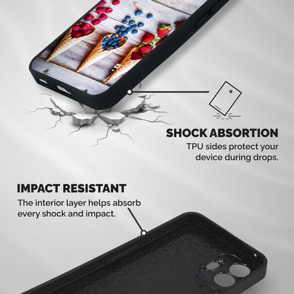 Cone Fruits Design Shockproof Hybrid Protection (Metal + TPU) Back Case Cover