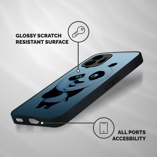 Confused Cute Panda Shockproof Hybrid Protection (Metal + TPU) Back Case Cover