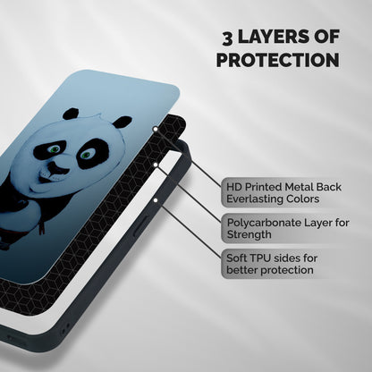 Confused Cute Panda Shockproof Hybrid Protection (Metal + TPU) Back Case Cover