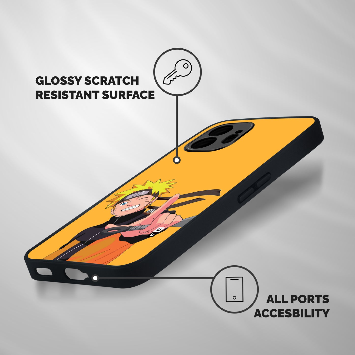 Cool Aesthetic Naruto Shockproof Hybrid Protection (Metal + TPU) Back Case Cover