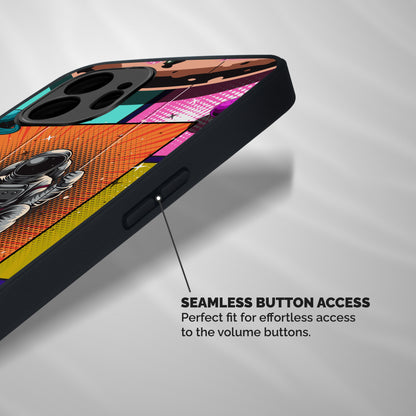 Cool Astraunaut Comic Swing Shockproof Hybrid Protection (Metal + TPU) Back Case Cover