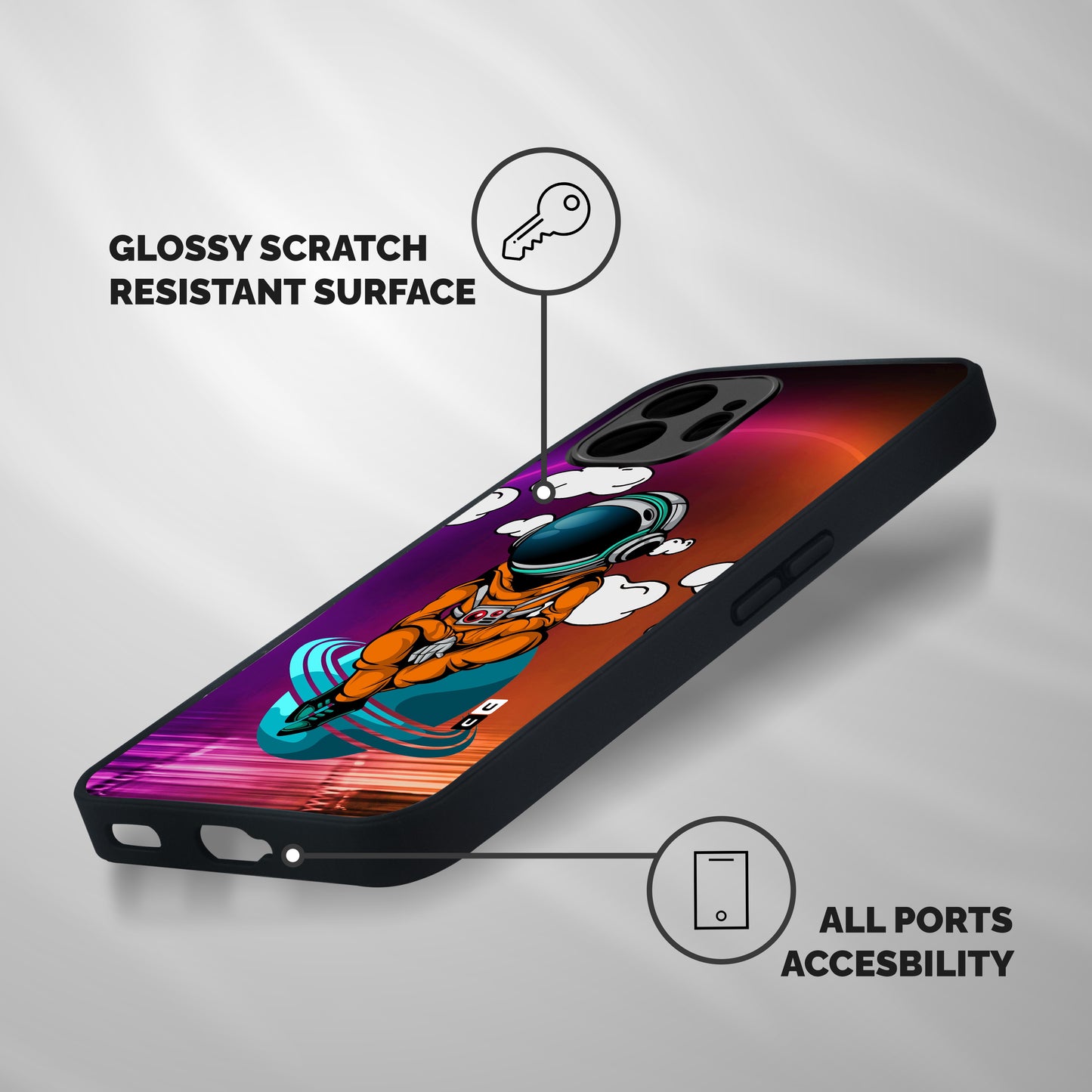 Cool Astraunaut Relaxing Shockproof Hybrid Protection (Metal + TPU) Back Case Cover