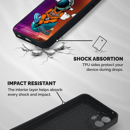 Cool Astraunaut Relaxing Shockproof Hybrid Protection (Metal + TPU) Back Case Cover