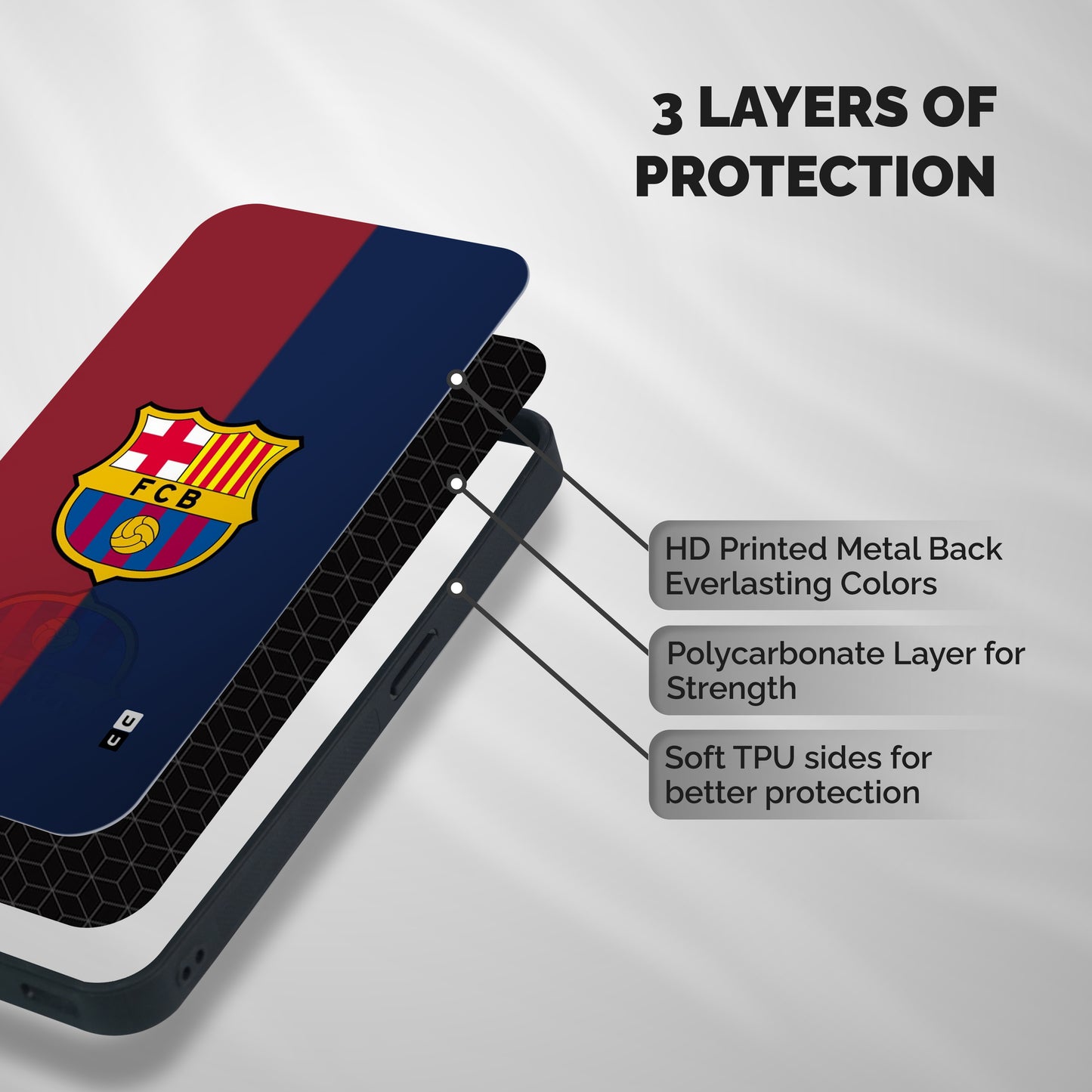 Cool Barcelona Shockproof Hybrid Protection (Metal + TPU) Back Case Cover