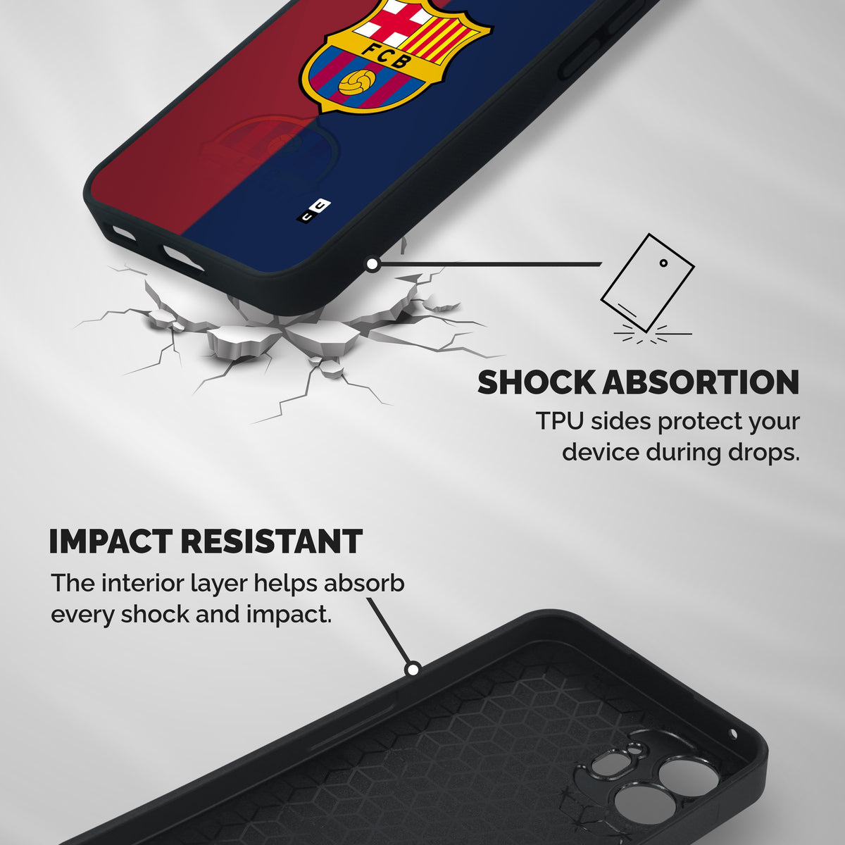 Cool Barcelona Shockproof Hybrid Protection (Metal + TPU) Back Case Cover