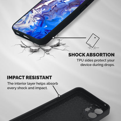 Cool Blue Marble Texture Shockproof Hybrid Protection (Metal + TPU) Back Case Cover