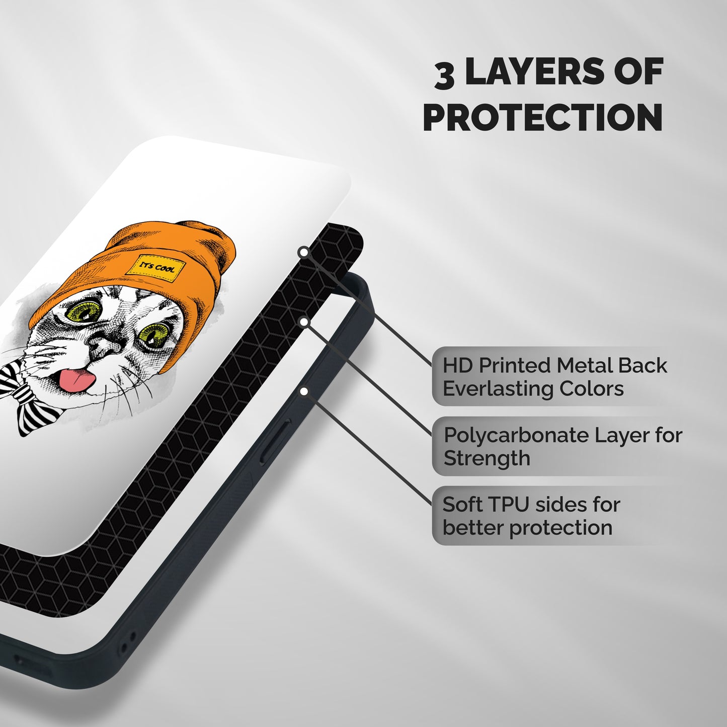 Cool cat Shockproof Hybrid Protection (Metal + TPU) Back Case Cover