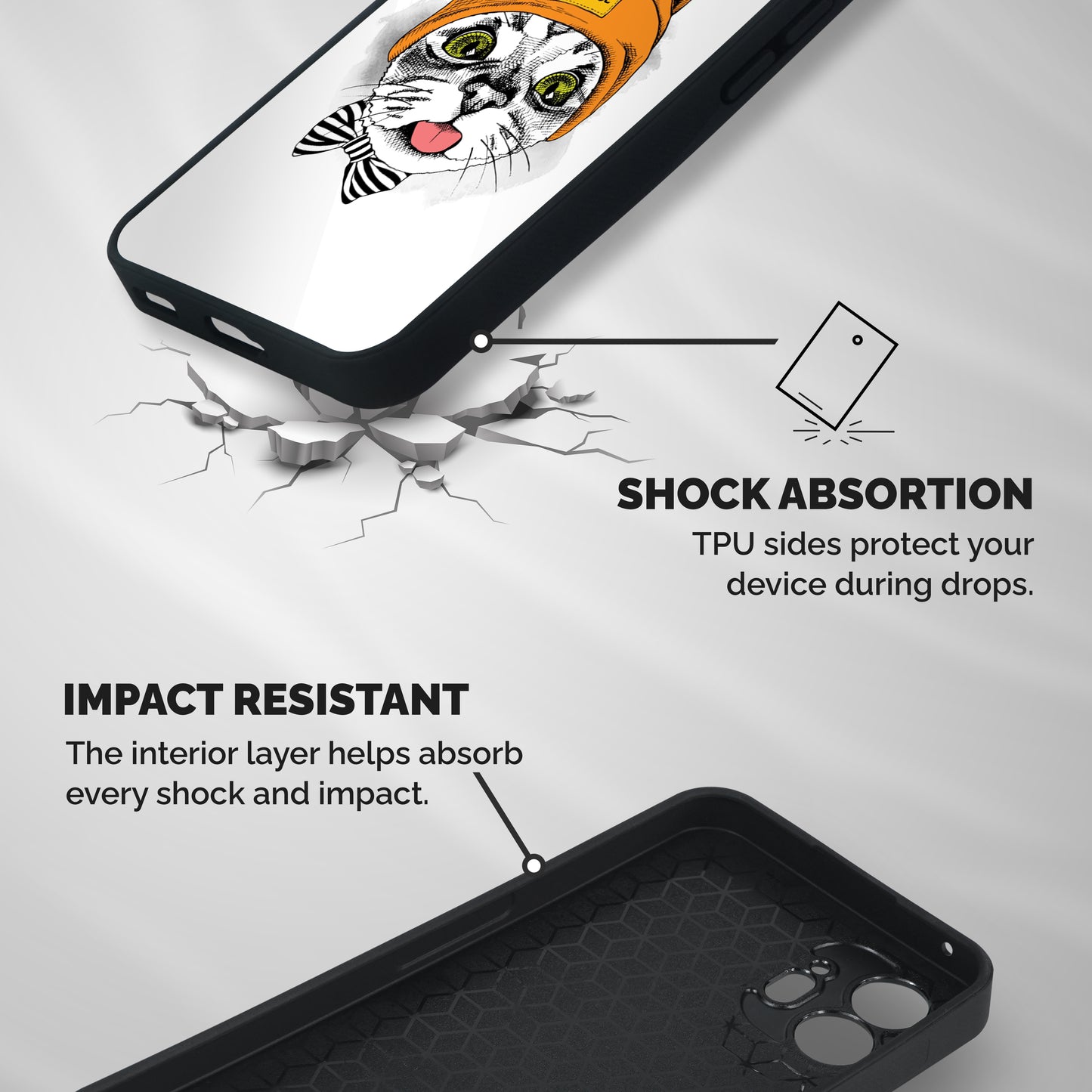 Cool cat Shockproof Hybrid Protection (Metal + TPU) Back Case Cover