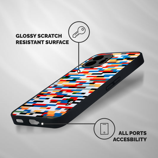 Cool Colors Collage Pattern Art Shockproof Hybrid Protection (Metal + TPU) Back Case Cover
