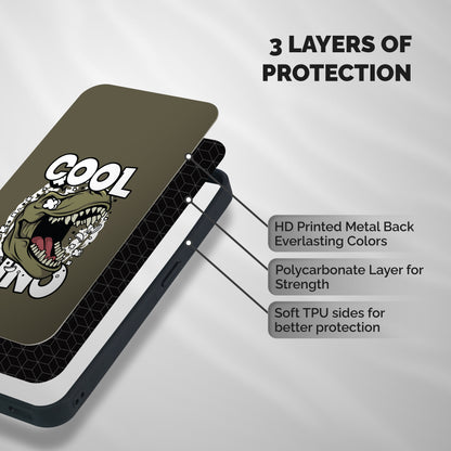 Cool Dino Shockproof Hybrid Protection (Metal + TPU) Back Case Cover