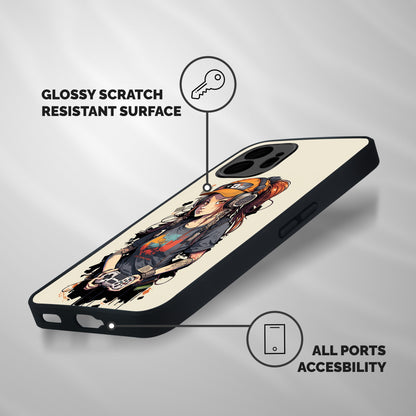 Cool Gamer Girl Shockproof Hybrid Protection (Metal + TPU) Back Case Cover