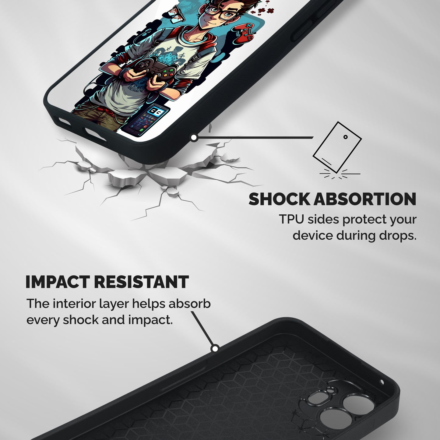 Cool Gamer Guy Shockproof Hybrid Protection (Metal + TPU) Back Case Cover
