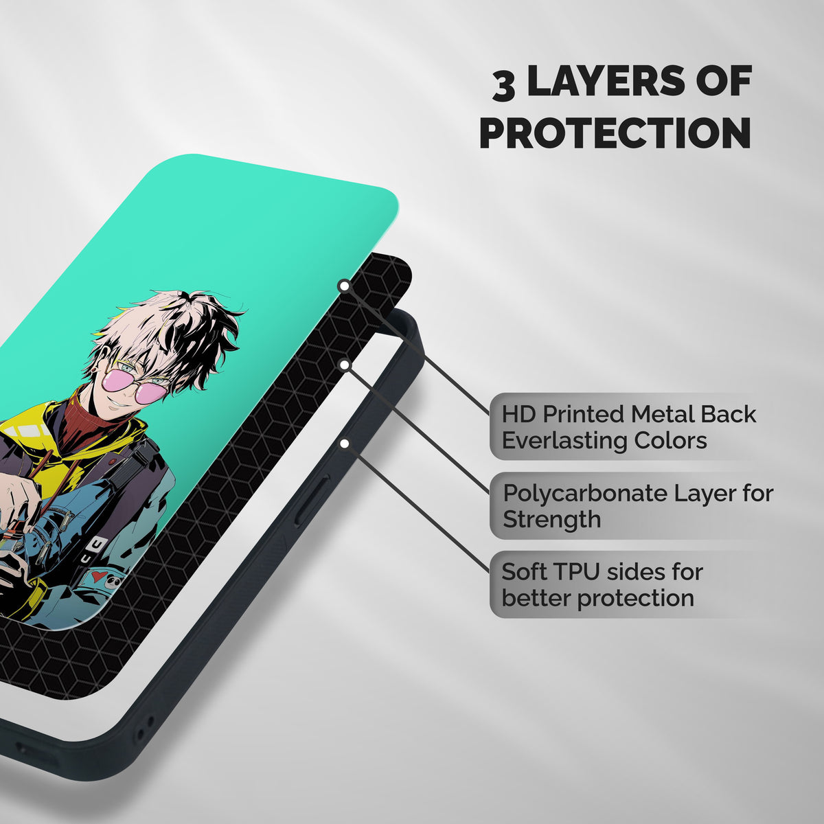 Cool Gojo Shockproof Hybrid Protection (Metal + TPU) Back Case Cover