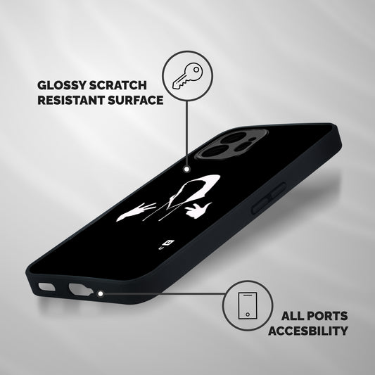 Cool Hoodie Silhouette Shockproof Hybrid Protection (Metal + TPU) Back Case Cover