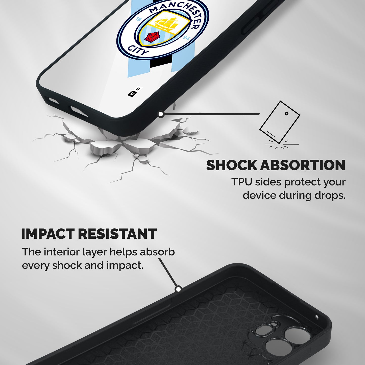 Cool Manchester City Shockproof Hybrid Protection (Metal + TPU) Back Case Cover