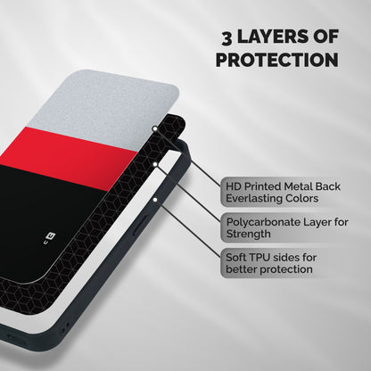 Cool Melange Stripe Shockproof Hybrid Protection (Metal + TPU) Back Case Cover