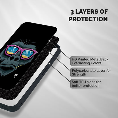Cool Monkey Beach Sunglasses Shockproof Hybrid Protection (Metal + TPU) Back Case Cover