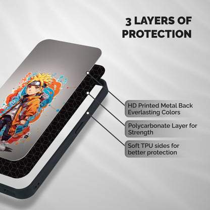 Cool Naruto Uzumaki Shockproof Hybrid Protection (Metal + TPU) Back Case Cover