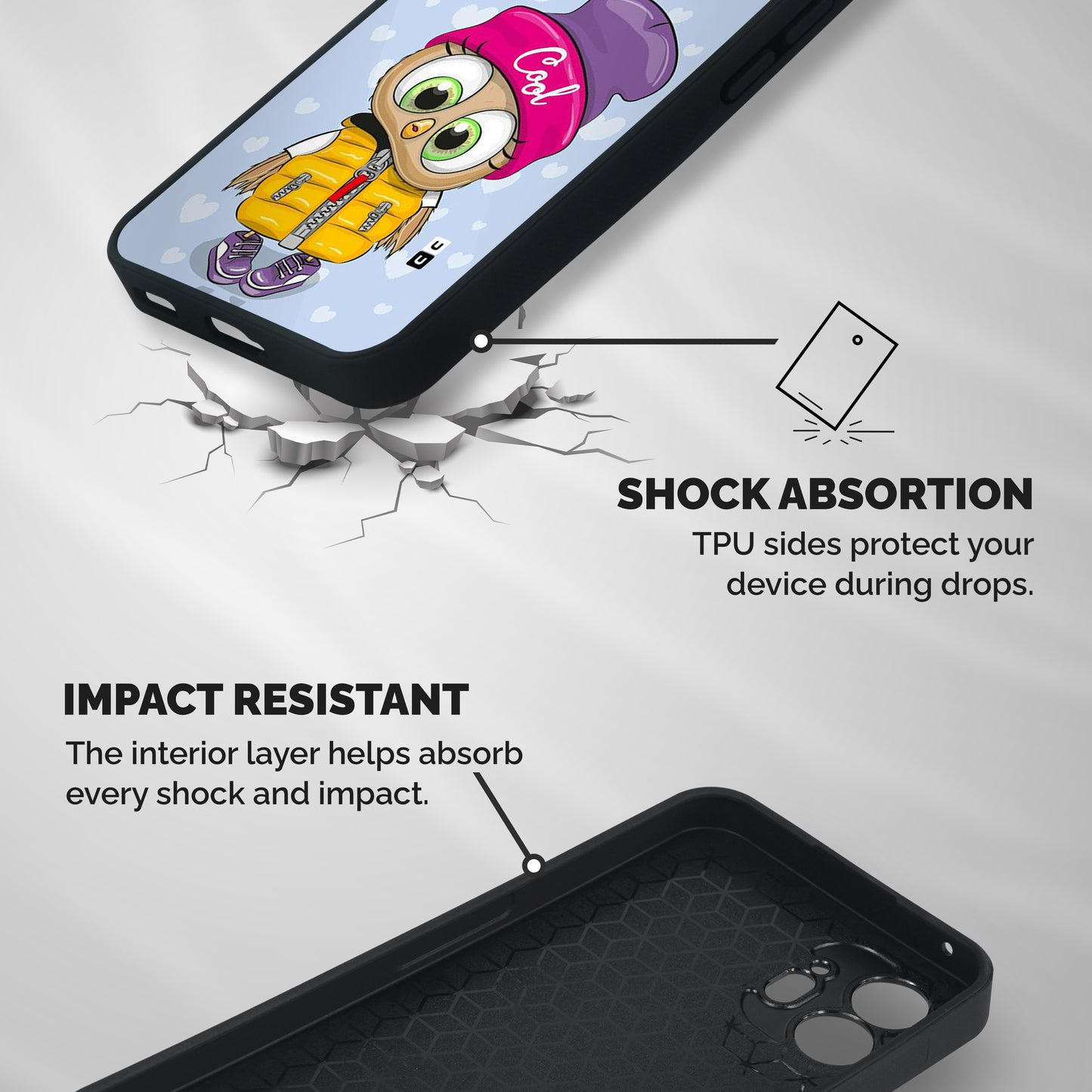 Cool Owl Shockproof Hybrid Protection (Metal + TPU) Back Case Cover