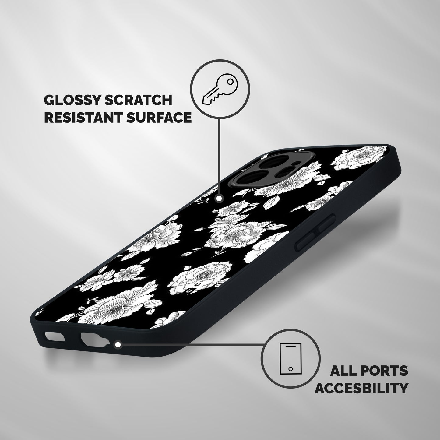 Cool Pattern Flowers Shockproof Hybrid Protection (Metal + TPU) Back Case Cover