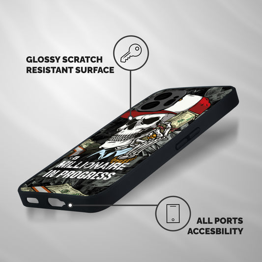 Cool Skull Millionaire In Progress Shockproof Hybrid Protection (Metal + TPU) Back Case Cover