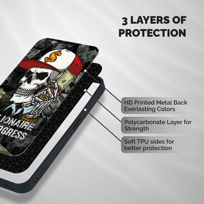 Cool Skull Millionaire In Progress Shockproof Hybrid Protection (Metal + TPU) Back Case Cover