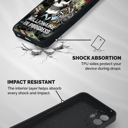 Cool Skull Millionaire In Progress Shockproof Hybrid Protection (Metal + TPU) Back Case Cover