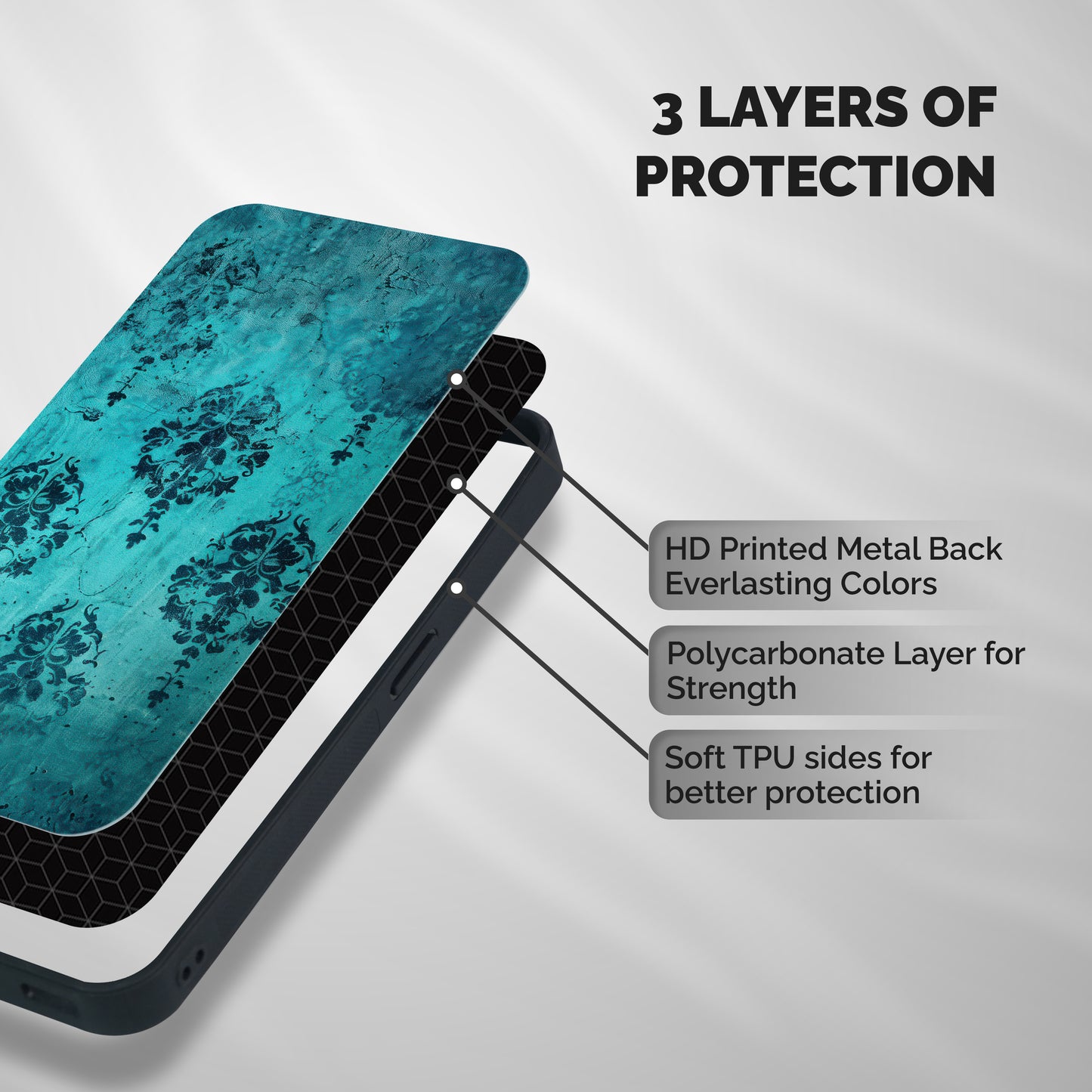 Cool Vintage Wall Shockproof Hybrid Protection (Metal + TPU) Back Case Cover